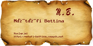 Mátéfi Bettina névjegykártya